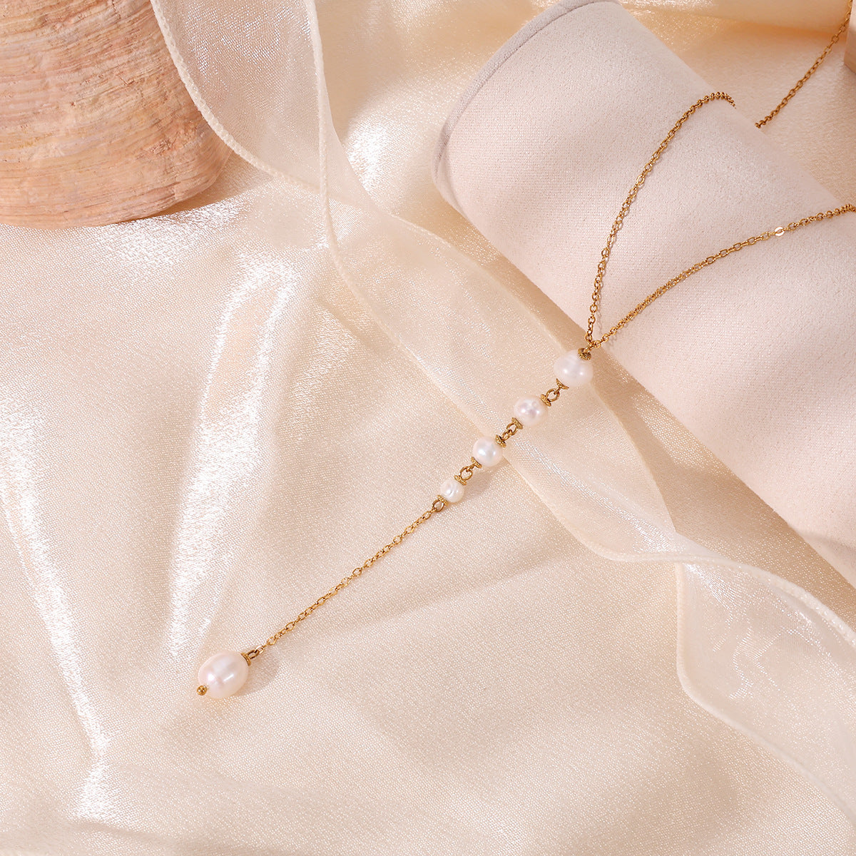 Freshwater Pearl Y-Drop Pendant Necklace